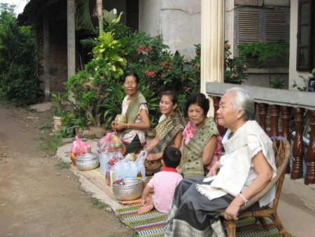 Morning Alms Giving in Vientiane
