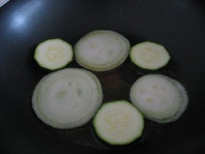 sautee zucchini and sweet onion