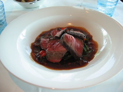 Steak with terriyaki sauce