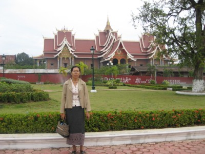 Aunt Kian at Wat That Luang
