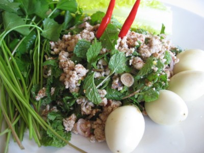 Lao pork minced salad