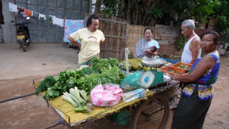 Vegetable seller in Vientiane