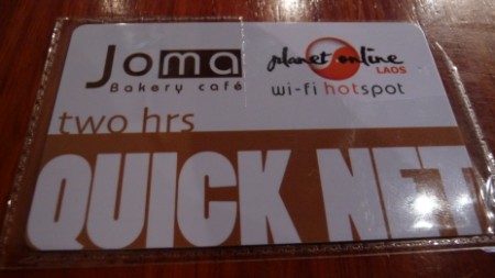 Wi-Fi at Joma Bakery Cafe in Vientiane