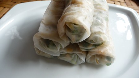 Fresh Spring Rolls For Breakfast In Laos Sao Darly